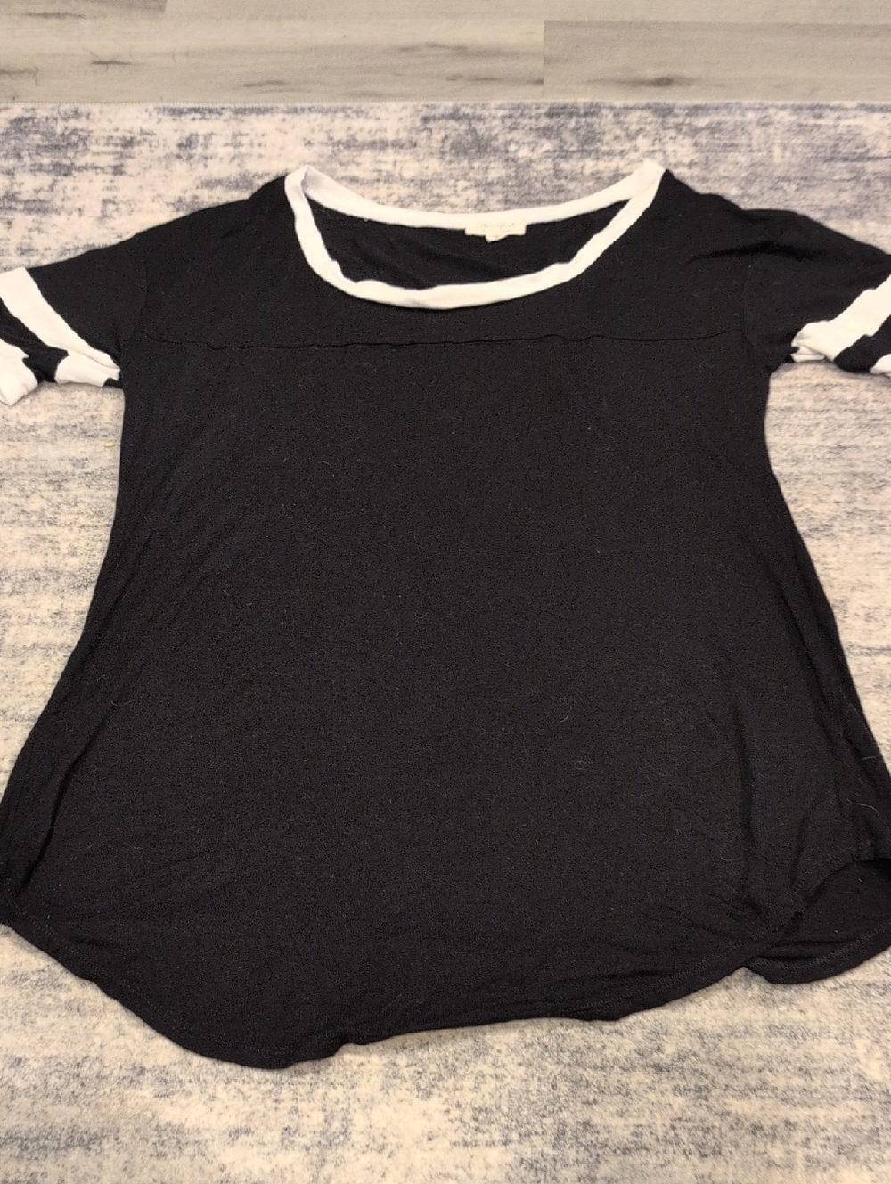 Ultra Flirt Black Tee with White Trim